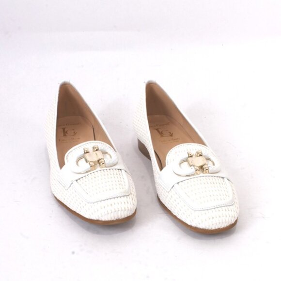 Luca Grossi 214 White Leather Classic Loafer Flat Shoe - Picture 2 of 8